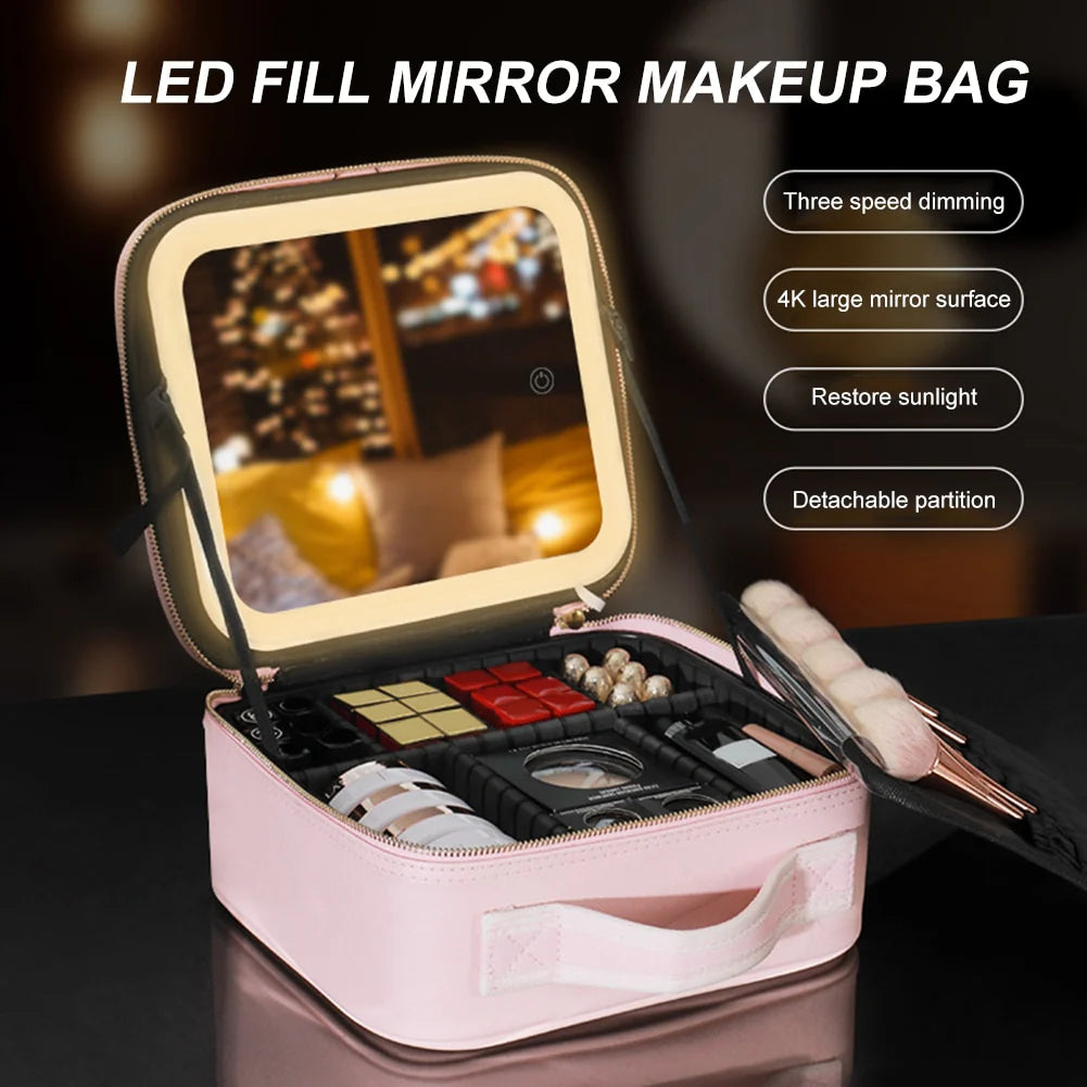 LED Cosmetic Bag with Mirror