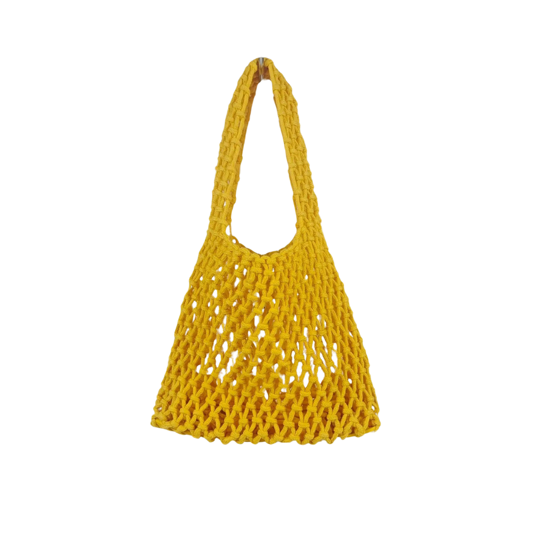CROCHET KNOTTED BAG - YELLOW